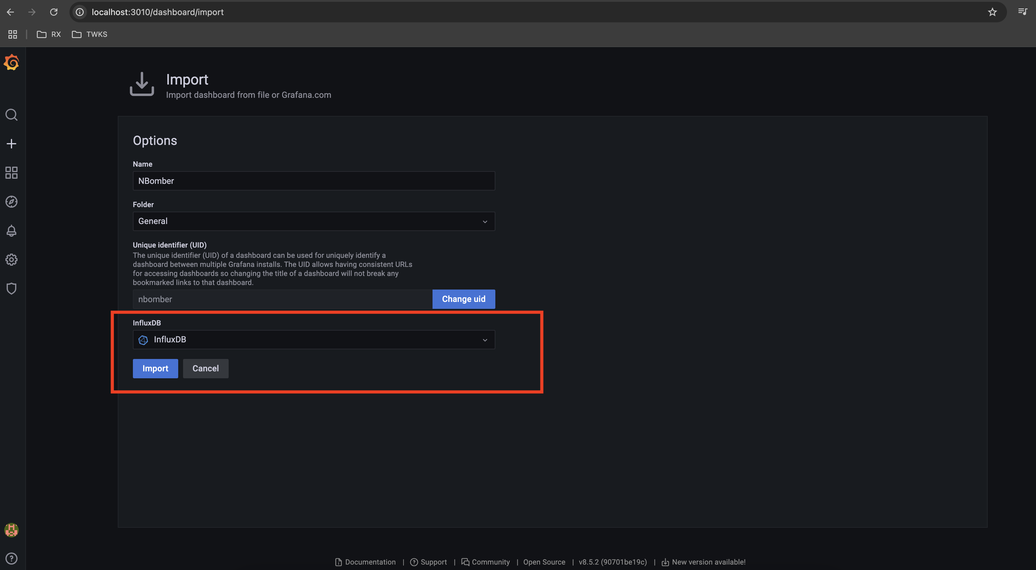 NBomber Dashboard in Grafana with Influx DB